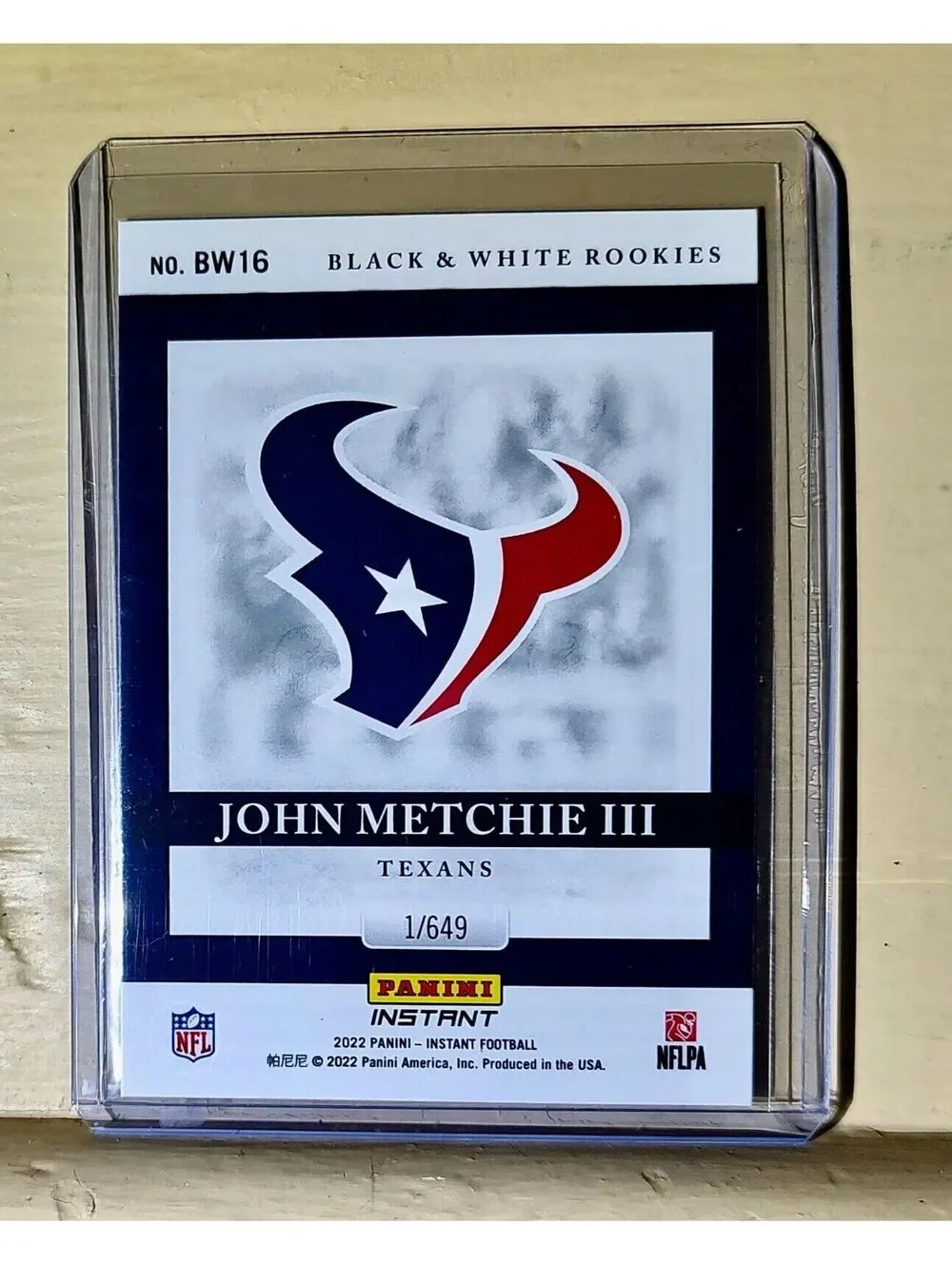 John Metchie III 2022 Panini NFL Black & White Rookies #16 Football Card 1/649